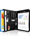 Portfolio Business Padfolio Folder with Zipper - A4/Letter Size, Black