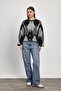 Women's Diamond Patterned Oversized Pocketless Feather Cardigan - 7