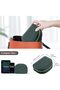 Travel Size Jewelry Box, Medium Seashell-Shaped 2-Layer PU Leather Organizer - Emerald - 6