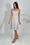 Women's Cotton Combed Viscose Thread Strap Undershirt Tunic Light Gray - 2