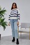 Coool Oversized Wide Fit Crew Neck Lucy Striped Sweater - 3
