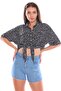 Front-Tied Blue Casual Women's Shirt - 4