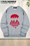 Unisex Stranger Things Group Shot Bike Ride Printed Oversized Crew Neck Sweatshirt