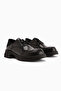 Lilac Black Lace-Up Loafers for Women - 5