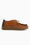 Polin Genuine Leather Tan Suede Lace-Up Casual Loafer Shoes - 2