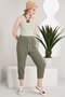 Lace-Up Pocketed Side Stripe Design Linen Trousers Beige Color - 5