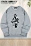 Unisex Motorcycle Printed Oversized Crew Neck Sweatshirt