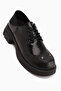Lilac Black Lace-Up Loafers for Women