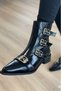 Zippered Half Bod Shoes with Buckle Accessories - 4