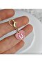 Letter U Pink Heart Keychain or Bag Ornament