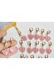 Letter U Pink Heart Keychain or Bag Ornament - 4