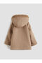 Lcw Kids Beige Hooded Girl's Cashmere Coat - 2