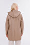 Women's Plus Size Fur Water Repellent Quilted Coat with Hooded Pockets - 8