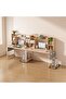Study Desk with Bookshelf, Large Office Desk, Computer Table with Storage Bag & CPU Stand - 8