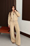 Women's 3 Thread Fleece Lined Robe Bomber Jacket Palazzo Suit 3130 - 5