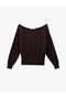 Long Sleeve Viscose Blend Boat Neck Knitwear Sweater - 3