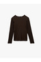 Round Light Mock Neck Long Sleeve Tulle Polka Dot T-Shirt