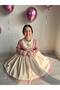 Girl's Special Design Lace-Up Front Vest-Looking Powder Pink Evening Dress - 4