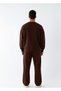 Men's Brown Oversized Sweatshirt – Crew Neck, 3 Thread Fleece-Lined Fleece - 3