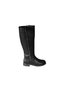 Yazkiş Women's Black Leather 38cm Ankle Length Boots with Stones on the Side and Flat Sole - 2