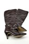 Yovana Bitter Brown Cracked Patent Leather Below-Knee Women's Heeled Boots - 8