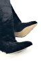Yovana Black Plush Knee-High Women's Heeled Boots - 6