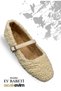 Women's furry flat shoes - lamb fur flat shoes for women with fur inside and outside beige - 4