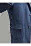 Navy Blue Pointed Collar Men's Coat - 7