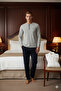 100% Cotton New Season Midi Collar Men's Stylish Design Pajama Set