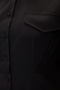 Shirt Collar Long Sleeve Black Slim Fit Midi Dress - 7