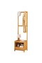 Multifunctional Modern Solid Wood Bedside Table with Large Coat Rack