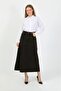 High Waist A-Line Denim Skirt Brown - 6