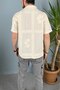 Knitted Embroidered Beige Color Design Shirt - 5