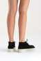 Genuine Suede Black Thick Soled Women's Bootie - 7