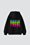 Focus Printed Oversized Unisex Black Hoodie