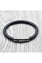 Dbg8181 Men's Leather Bracelet Stainless Steel Metal Black - 3