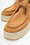 Genuine Suede Tan Thick Soled Women's Bootie - 3