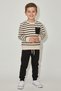 Boys' Striped Supreme Fabric Pocket Detail Ribbed Leg Trendy Set for Ages 2-5 - 1039698