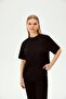 Crew Neck Straight Cut Short Sleeve Knitted T-Shirt - 5