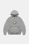 Peace Printed Oversized Unisex Washable White Hoodie - 2