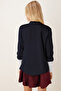 Women's Dark Navy Blue Double Sleeve Jacket Arm-26K001054 - 3
