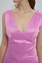 Pink Back Detailed Elara Satin Dress - 4