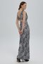 Black and White Elara Satin Dress with Back Detail - 7