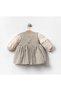 Luna Strap Detailed Skirted Long Sleeve Baby Girl Dress Single Bow - 2
