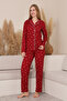 Women's 100% Cotton Milan Soft Pajama Set-Collar with Placket-Buttoned Through-Printed-12422 - 3