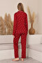 Women's 100% Cotton Milan Soft Pajama Set-Collar with Placket-Buttoned Through-Printed-12422 - 5