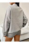 Women's Long Zipper Detailed Kangaroo Pocket Sweatshirt - 2