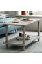 2 Layer Minimalist Square Coffee Table for Bedroom and Living Room 40x80 cm