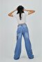 Butterfly Patch Blue Baggy Jean Light Blue - 4