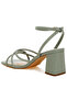 Women Low Block Heel Strappy Sandals in Green - 3
